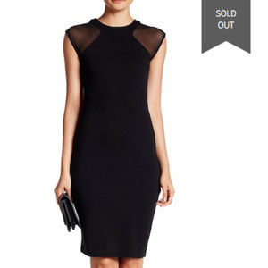 French Connection Black Cap Sleeve Black Dress